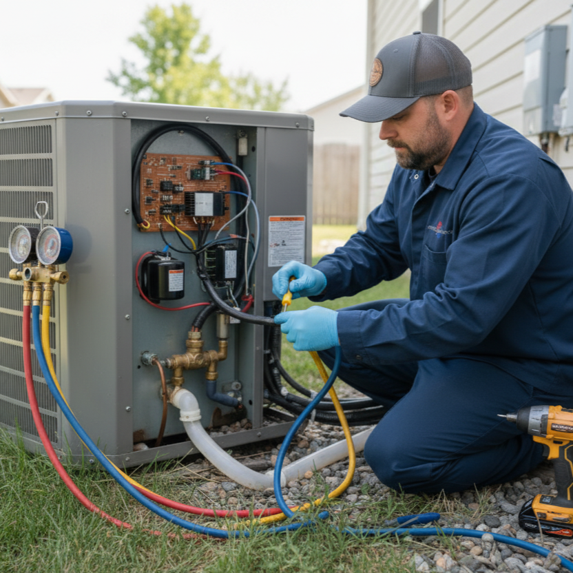 Automated Tech Solutions owner supporting AC Installation in Bethany